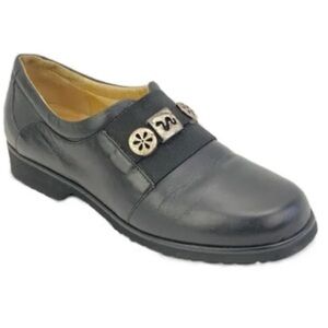 Walking Co Shoes Black Slip On Medallioned Ortho Loafer Wmn EU 36 / US 5.5 Italy